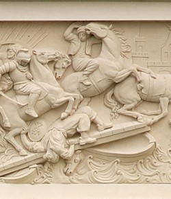 Bitwa pod Parkanami, płaskorzeźba z fasady pałacu w Wilanowie, ok. 1690