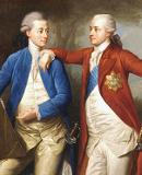 Bracia Franciszek i Kazimierz Rzewuscy na tle Rzymu, Anton von Maron?, 1772