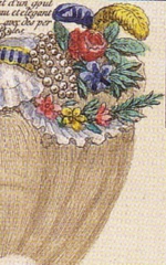 Paryskie fryzury, grafika, 1776
