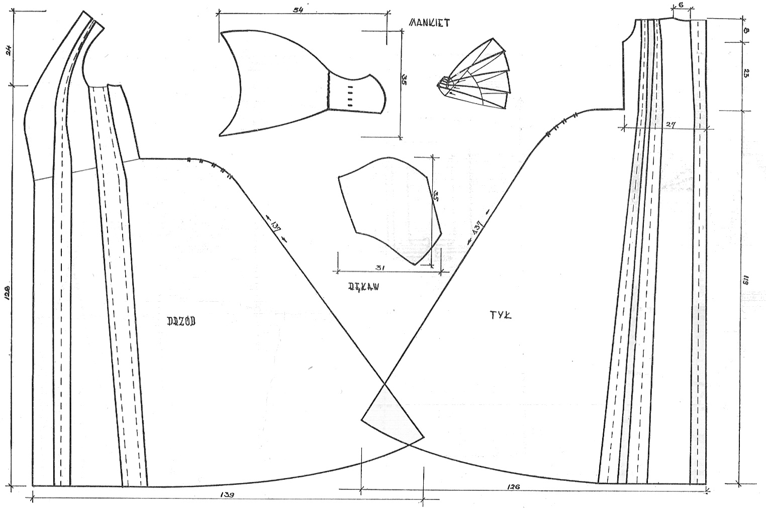 Suknia jedwabna typu deshabillé na owalną rogówkę, poł. XVIII w.