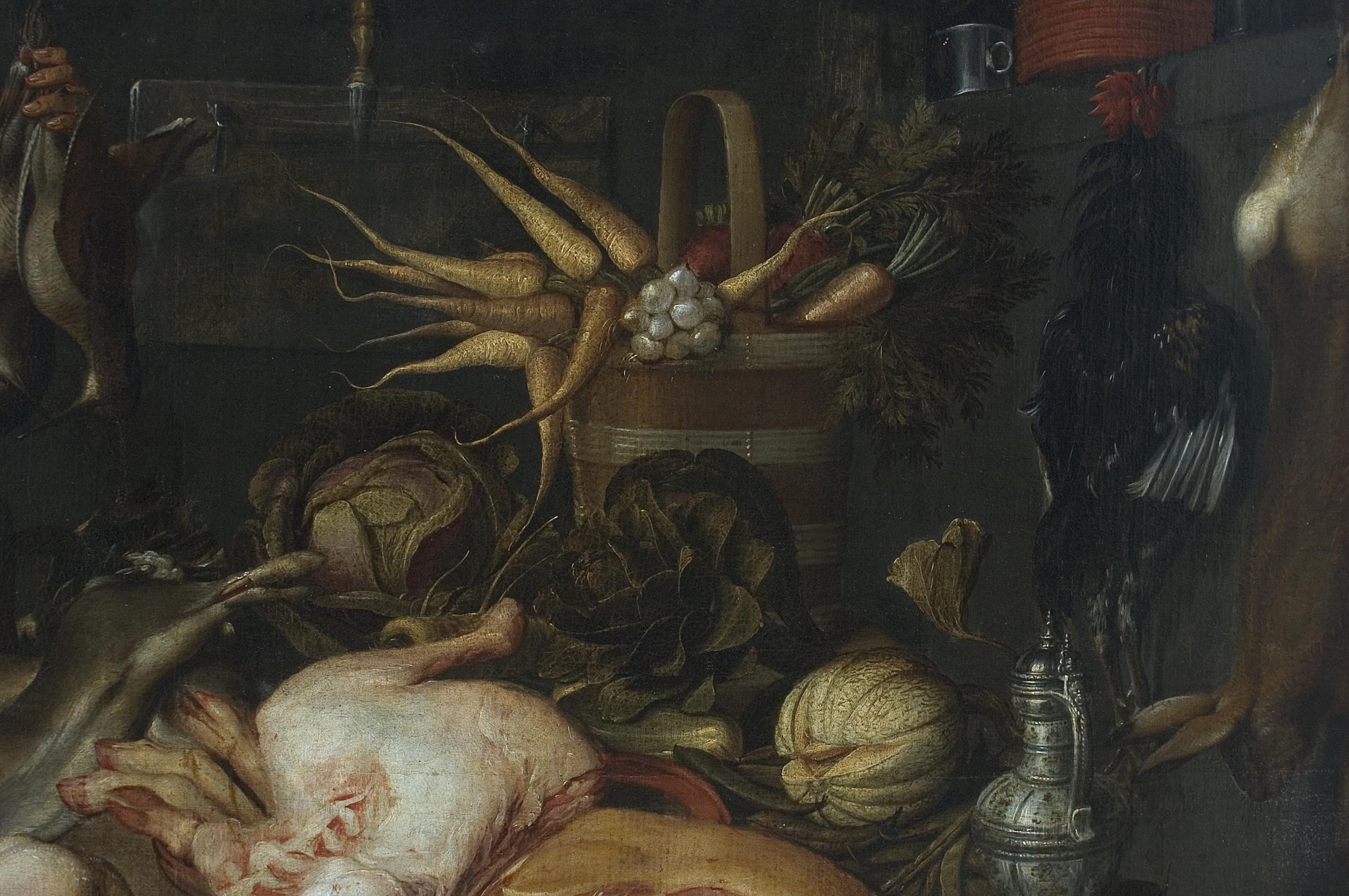 Jakob Matham, wnętrze kuchni, 1625, fragment.JPG