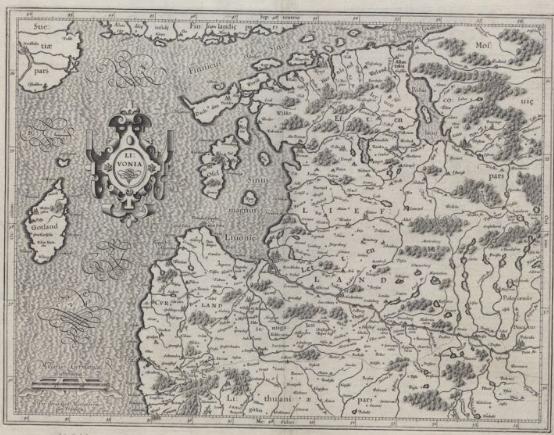 Mapa Inflant, Gerard Mercator, Amsterdam 1613; Zbiory Biblioteki Narodowej
