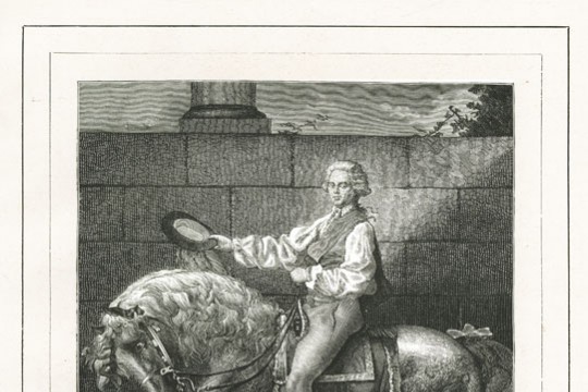 Portret Stanisława Potockiego na koniu - grafika S.Ślaskiego