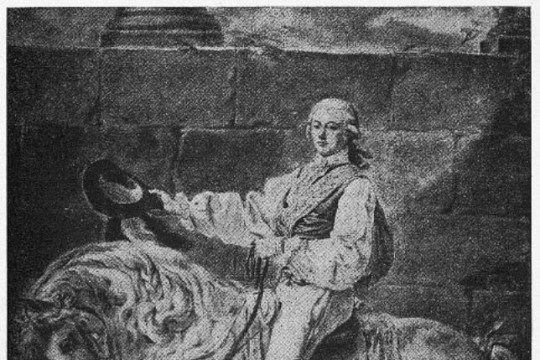 Portret Stanisława Potockiego na koniu - szkic J.L. Davida 