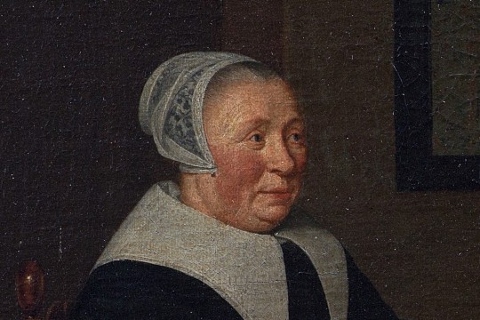 3. Portret Adriaena Corvera (zm. 1697) i jego żony Rijckie Teuling (zm. 1693)_Wil. 1697 fragment - Rijckie.jpg