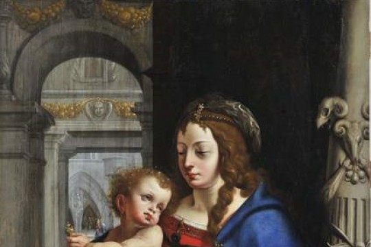 Madonna z Dzieciątkiem, nieznany malarz niderlandzki z warsztatu Joosa van Cleve (?), wg Jana Gossaerta zw. Mabuse, Niderlandy, po 1515