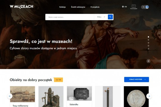 Projekt strony wmuzeach.pl, na której dostępne będą cyfrowe zbiory pięciu muzeów.jpg