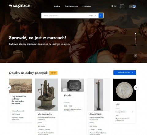 Projekt strony wmuzeach.pl, na której dostępne będą cyfrowe zbiory pięciu muzeów.jpg