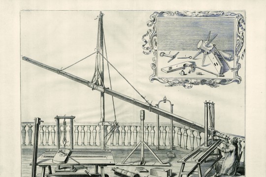 5.	Jan Heweliusz, Machinae coelestis pars prior, Heweliusz z lunetą, Gdańsk 1673, fot. Digital Center PAN Biblioteka Gdańska