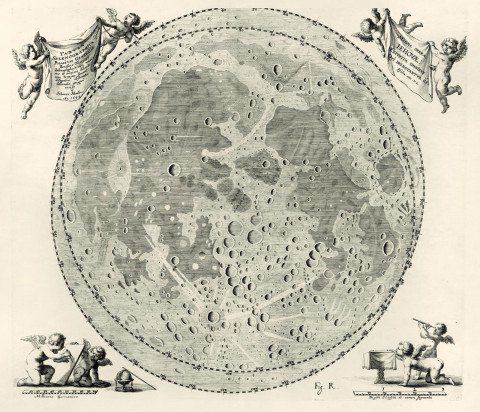 6.	Jan Heweliusz, Tabula Selenographica. Phasium Generalis, Gdańsk 1645, fot. Digital Center PAN Biblioteka Gdańska