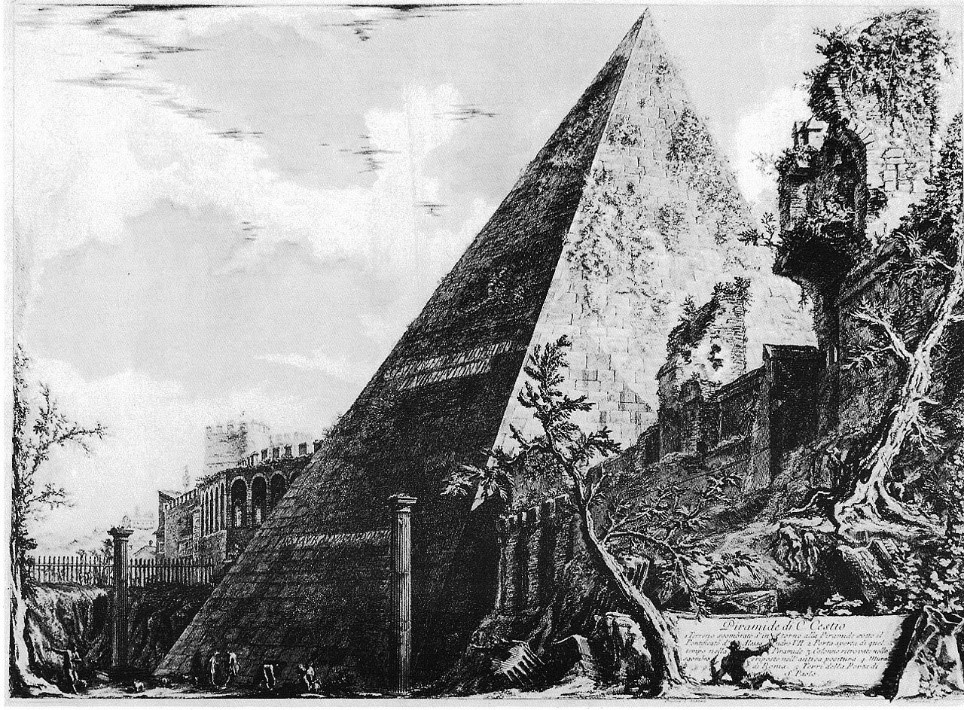 Piramida Cestiusa w Rzymie wg Giovanniego Batisty Piranesiego, domena publiczna