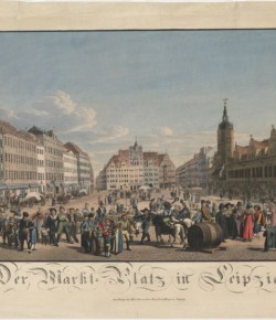 Markt Platz w Lipsku, ok. 1800, Biblioteka Narodowa